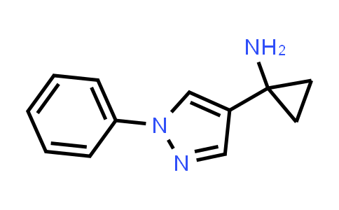 CAS No. 1780767-57-8, 1-(1-Phenyl-1H-pyrazol-4-yl)cyclopropan-1-amine