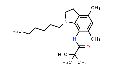 CAS No. 178469-50-6, N-(1-Hexyl-2,3-dihydro-4,6-dimethyl-1H-indol-7-yl)-2,2-dimethylpropanamide