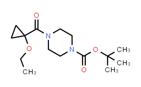 CAS No. 1788041-42-8, tert-Butyl 4-(1-ethoxycyclopropanecarbonyl)piperazine-1-carboxylate