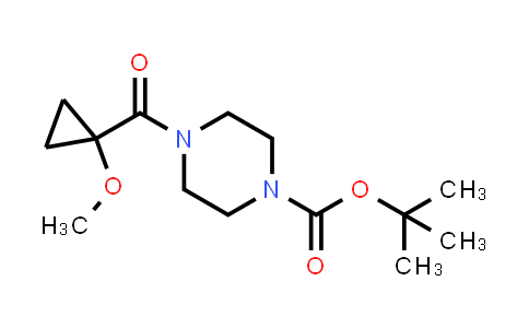 CAS No. 1788041-47-3, tert-Butyl 4-(1-methoxycyclopropanecarbonyl)piperazine-1-carboxylate