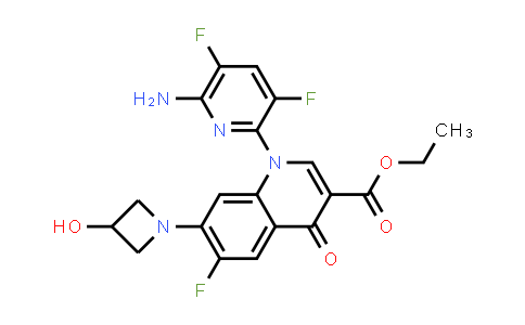 CAS No. 1788043-98-0, Ethyl 1-(6-amino-3,5-difluoropyridin-2-yl)-6-fluoro-7-(3-hydroxyazetidin-1-yl)-4-oxo-1,4-dihydroquinoline-3-carboxylate