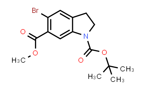 CAS No. 1788044-06-3, 1-tert-Butyl 6-methyl 5-bromo-2,3-dihydro-1h-indole-1,6-dicarboxylate