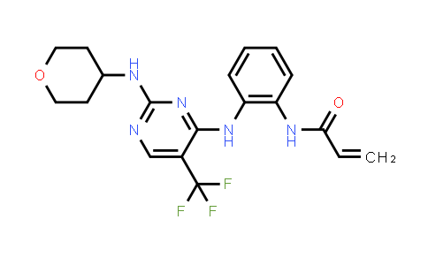 CAS No. 1788058-89-8, N-[2-[[2-[(Tetrahydro-2H-pyran-4-yl)amino]-5-(trifluoromethyl)-4-pyrimidinyl]amino]phenyl]-2-propenamide