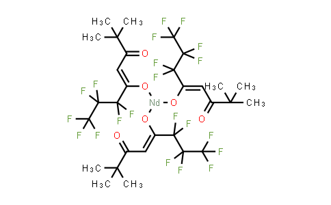 CAS No. 17978-76-6, Tris(6,6,7,7,8,8,8-heptafluoro-2,2-dimethyl-3,5-octanedionate)neodymium(III)