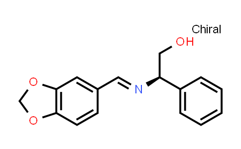 CAS No. 179930-11-1, (R,E)-2-(benzo[d][1,3]dioxol-5-ylmethyleneamino)-2-phenylethanol
