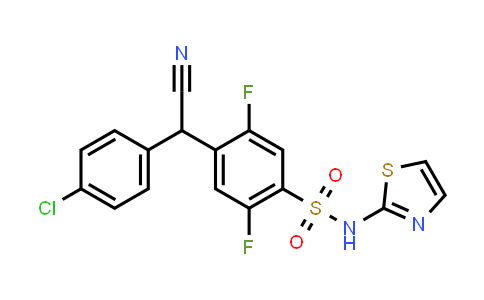 CAS No. 1799412-44-4, 4-((4-Chlorophenyl)(cyano)methyl)-2,5-difluoro-N-(thiazol-2-yl)benzenesulfonamide
