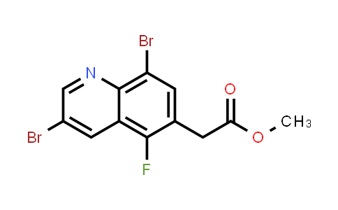 CAS No. 1799420-91-9, Methyl 2-(3,8-dibromo-5-fluoroquinolin-6-yl)acetate