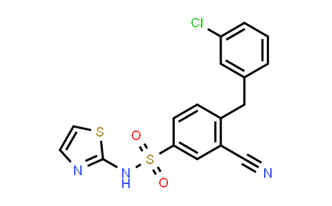 CAS No. 1799439-21-6, 4-(3-Chlorobenzyl)-3-cyano-N-(thiazol-2-yl)benzenesulfonamide