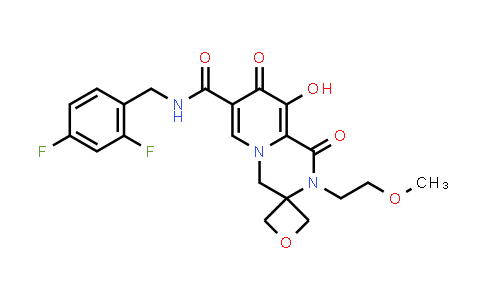 CAS No. 1799952-37-6, Spiro[oxetane-3,3'(4'H)-[2H]pyrido[1,2-a]pyrazine]-7'-carboxamide, N-[(2,4-difluorophenyl)methyl]-1',8'-dihydro-9'-hydroxy-2'-(2-methoxyethyl)-1',8'-dioxo-