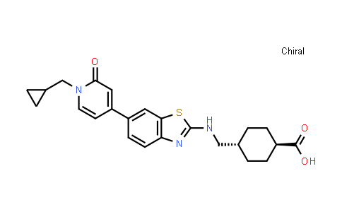 CAS No. 1800017-49-5, trans-4-[[[6-[1-(Cyclopropylmethyl)-1,2-dihydro-2-oxo-4-pyridinyl]-2-benzothiazolyl]amino]methyl]cyclohexanecarboxylic acid