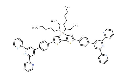 CAS No. 1800104-25-9, 4',4''''-((4,4-Di(octan-3-yl)-4H-silolo[3,2-b:4,5-b']dithiophene-2,6-diyl)bis(4,1-phenylene))di-2,2':6',2''-terpyridine