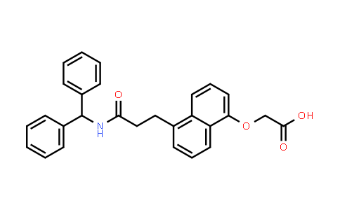 CAS No. 180197-87-9, 2-((5-(3-(Benzhydrylamino)-3-oxopropyl)naphthalen-1-yl)oxy)acetic acid
