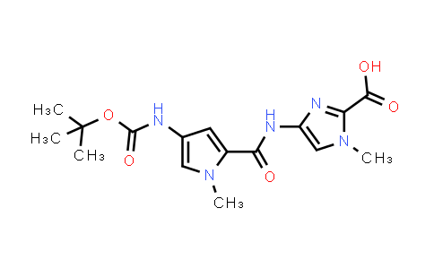 CAS No. 180258-47-3, 4-(4-((tert-Butoxycarbonyl)amino)-1-methyl-1H-pyrrole-2-carboxamido)-1-methyl-1H-imidazole-2-carboxylic acid