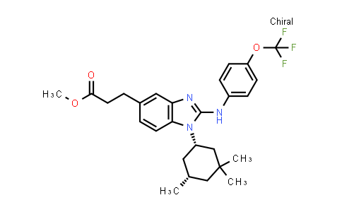 CAS No. 1803274-46-5, Methyl 3-(2-((4-(trifluoromethoxy)phenyl)amino)-1-((1S,5S)-3,3,5-trimethylcyclohexyl)-1H-benzo[d]imidazol-5-yl)propanoate