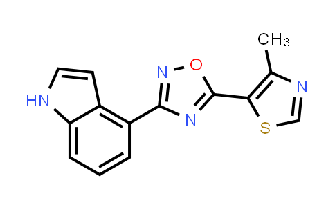 CAS No. 1808447-60-0, 3-(1H-Indol-4-yl)-5-(4-methylthiazol-5-yl)-1,2,4-oxadiazole
