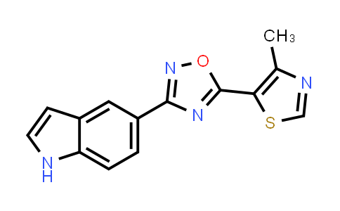 CAS No. 1808656-84-9, 3-(1H-Indol-5-yl)-5-(4-methylthiazol-5-yl)-1,2,4-oxadiazole