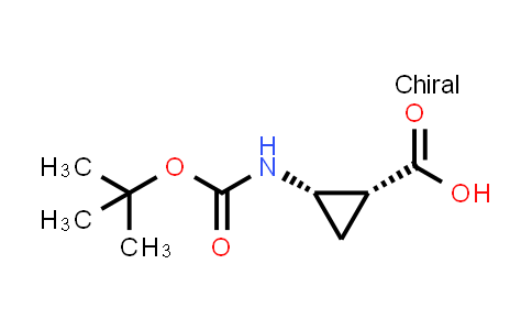 CAS No. 1810070-30-4, rel-(1R,2S)-2-((tert-butoxycarbonyl)amino)cyclopropane-1-carboxylic acid