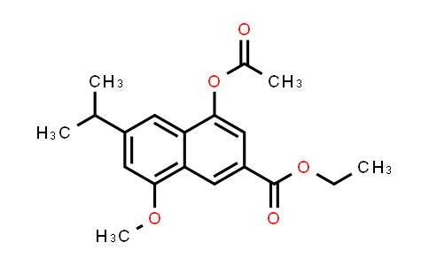 CAS No. 181035-74-5, 2-Naphthalenecarboxylic acid, 4-(acetyloxy)-8-methoxy-6-(1-methylethyl)-, ethyl ester