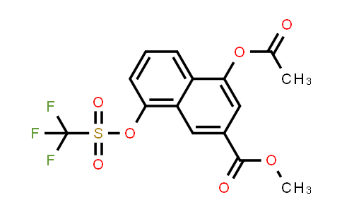 CAS No. 181258-97-9, 2-Naphthalenecarboxylic acid, 4-(acetyloxy)-8-[[(trifluoromethyl)sulfonyl]oxy]-, methyl ester