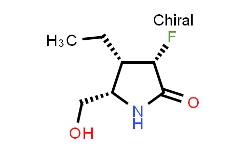 CAS No. 1817630-30-0, 2-Pyrrolidinone, 4-ethyl-3-fluoro-5-(hydroxymethyl)-, (3S,4S,5S)-