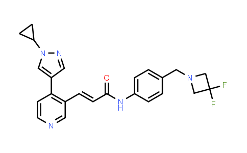CAS No. 1818410-84-2, (2E)-3-[4-(1-Cyclopropyl-1H-pyrazol-4-yl)-3-pyridinyl]-N-[4-[(3,3-difluoro-1-azetidinyl)methyl]phenyl]-2-propenamide
