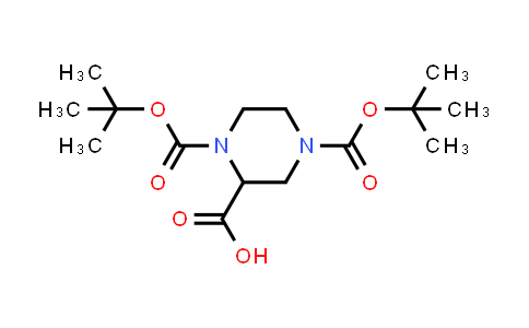 CAS No. 181955-79-3, 1,4-Bis(tert-butoxycarbonyl)piperazine-2-carboxylic acid