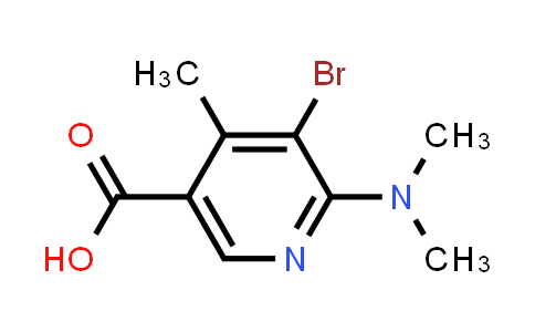 CAS No. 1820612-83-6, 5-Bromo-6-(dimethylamino)-4-methylnicotinic acid