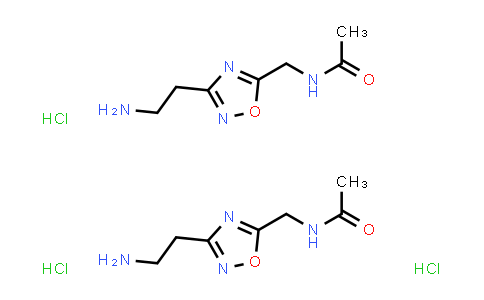 CAS No. 1820673-59-3, N-((3-(2-Aminoethyl)-1,2,4-oxadiazol-5-yl)methyl)acetamide sesquihydrochloride