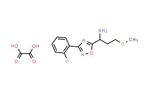 CAS No. 1820705-98-3, 1-(3-(2-Fluorophenyl)-1,2,4-oxadiazol-5-yl)-3-(methylthio)propan-1-amine oxalate