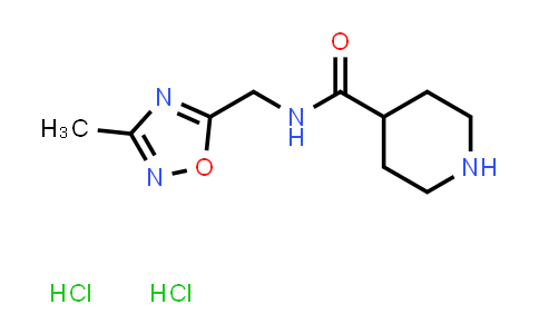 CAS No. 1820717-19-8, N-[(3-Methyl-1,2,4-oxadiazol-5-yl)methyl]piperidine-4-carboxamide dihydrochloride
