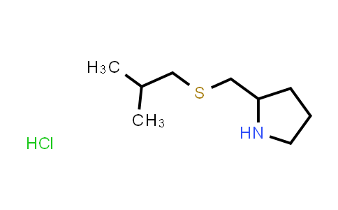 CAS No. 1820718-39-5, 2-((Isobutylthio)methyl)pyrrolidine hydrochloride