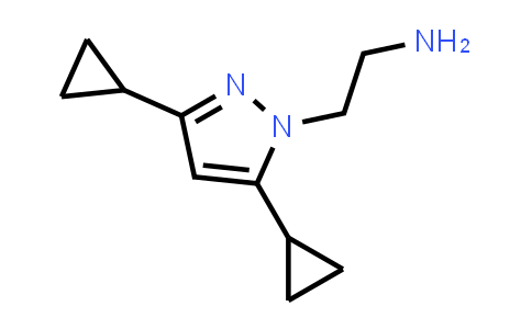 CAS No. 1820741-02-3, 2-(3,5-Dicyclopropyl-1H-pyrazol-1-yl)ethan-1-amine