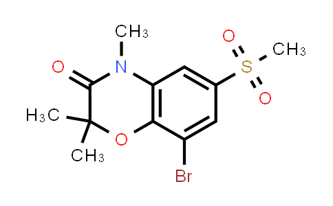 CAS No. 1820889-84-6, 8-Bromo-2,2,4-trimethyl-6-(methylsulfonyl)-2H-benzo[b][1,4]oxazin-3(4H)-one