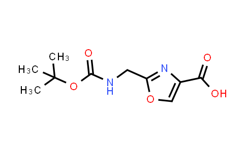 CAS No. 182120-90-7, 2-(((tert-Butoxycarbonyl)amino)methyl)oxazole-4-carboxylic acid