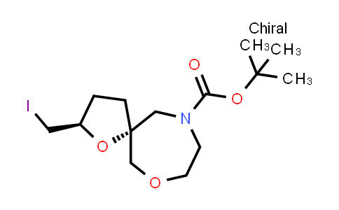 CAS No. 1821824-64-9, (2R,5R)-Tert-butyl 2-(iodomethyl)-1,7-dioxa-10-azaspiro[4.6]undecane-10-carboxylate