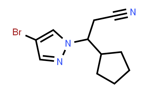 CAS No. 1822969-98-1, 3-(4-Bromo-1H-pyrazol-1-yl)-3-cyclopentylpropanenitrile