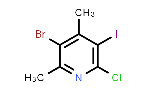 CAS No. 1823359-68-7, 3-Bromo-6-chloro-5-iodo-2,4-dimethylpyridine
