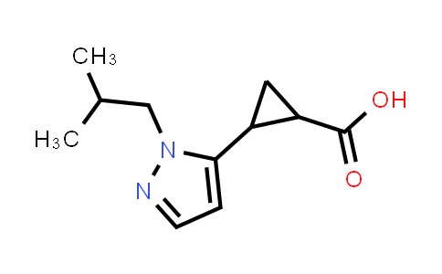 CAS No. 1824055-05-1, 2-[1-(2-Methylpropyl)-1H-pyrazol-5-yl]cyclopropane-1-carboxylic acid