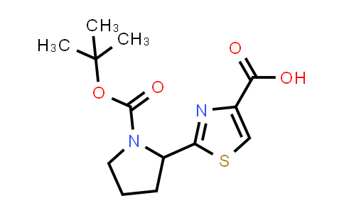 CAS No. 1824349-18-9, 2-(1-(tert-Butoxycarbonyl)pyrrolidin-2-yl)thiazole-4-carboxylic acid
