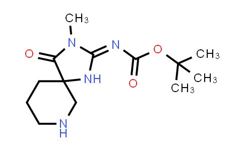 CAS No. 1824674-39-6, tert-Butyl N-[3-methyl-4-oxo-1,3,7-triazaspiro[4.5]decan-2-ylidene]carbamate