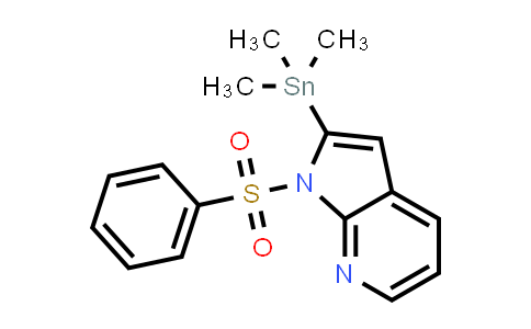 CAS No. 183208-48-2, 1H-Pyrrolo[2,3-b]pyridine, 1-(phenylsulfonyl)-2-(trimethylstannyl)-