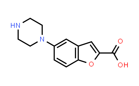CAS No. 183288-47-3, 5-(Piperazin-1-yl)benzofuran-2-carboxylic acid
