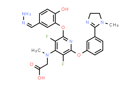 CAS No. 183305-24-0, Glycine, N-[2-[5-(aminoiminomethyl)-2-hydroxyphenoxy]-6-[3-(4,5-dihydro-1-methyl-1H-imidazol-2-yl)phenoxy]-3,5-difluoro-4-pyridinyl]-N-methyl-