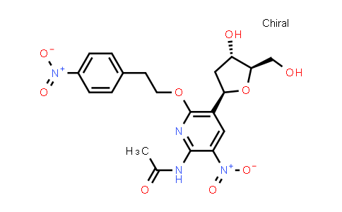 CAS No. 1843217-56-0, N-(5-((2R,4S,5R)-4-hydroxy-5-(hydroxymethyl)tetrahydrofuran-2-yl)-3-nitro-6-(4-nitrophenethoxy)pyridin-2-yl)acetamide