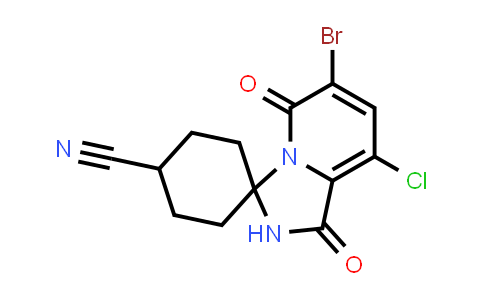CAS No. 1849593-46-9, 6'-Bromo-8'-chloro-1',5'-dioxo-1',5'-dihydro-2'H-spiro[cyclohexane-1,3'-imidazo[1,5-a]pyridine]-4-carbonitrile