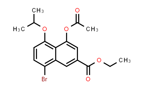 CAS No. 185310-19-4, 2-Naphthalenecarboxylic acid, 4-(acetyloxy)-8-bromo-5-(1-methylethoxy)-, ethyl ester