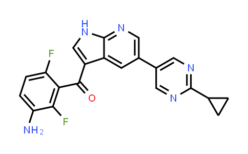 CAS No. 1859158-65-8, (3-Amino-2,6-difluorophenyl)(5-(2-cyclopropylpyrimidin-5-yl)-1H-pyrrolo[2,3-b]pyridin-3-yl)methanone