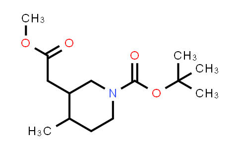 CAS No. 1860028-35-8, tert-Butyl 3-(2-methoxy-2-oxoethyl)-4-methylpiperidine-1-carboxylate