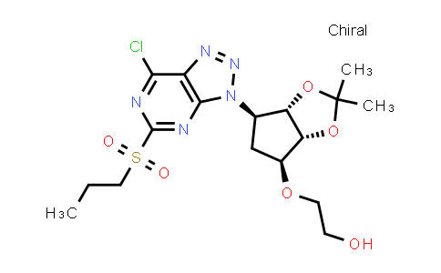 CAS No. 1863036-47-8, 2-(((3aR,4S,6R,6aS)-6-(7-chloro-5-(propylsulfonyl)-3H-[1,2,3]triazolo[4,5-d]pyrimidin-3-yl)-2,2-dimethyltetrahydro-4H-cyclopenta[d][1,3]dioxol-4-yl)oxy)ethan-1-ol
