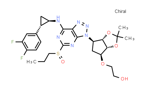 CAS No. 1863036-49-0, 2-(((3aR,4S,6R,6aS)-6-(7-(((1R,2S)-2-(3,4-difluorophenyl)cyclopropyl)amino)-5-(propylsulfinyl)-3H-[1,2,3]triazolo[4,5-d]pyrimidin-3-yl)-2,2-dimethyltetrahydro-4H-cyclopenta[d][1,3]dioxol-4-yl)oxy)ethan-1-ol